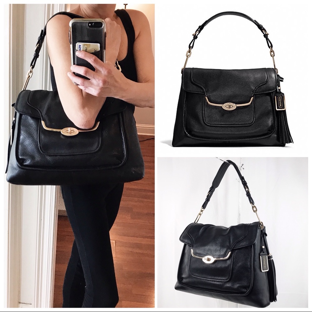 LIKE NEW! Coach Pinnacle Leather Flap Shoulder Bag